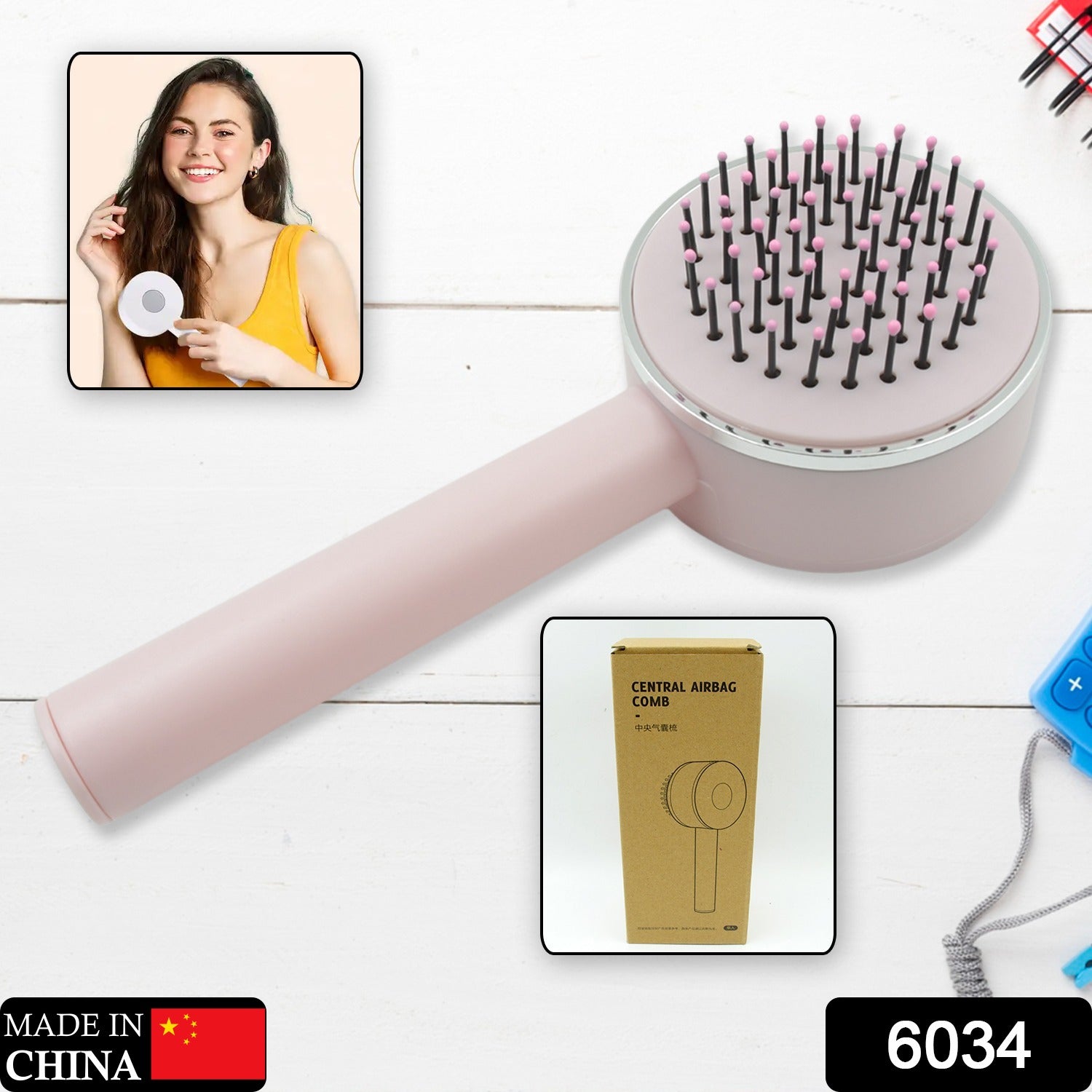 6034 Air Cushion Massage Brush Airbag Massage Comb With Long Handle Self-cleaning Hair Brush Detangling Anti-static For All Hair 6034 Air Cushion Massage Brush Airbag Massage Comb With Long Handle Self-cleaning Hair Brush Detangling Anti-static For All Hair